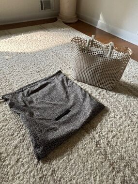Loeffler Randall woven white leather tote